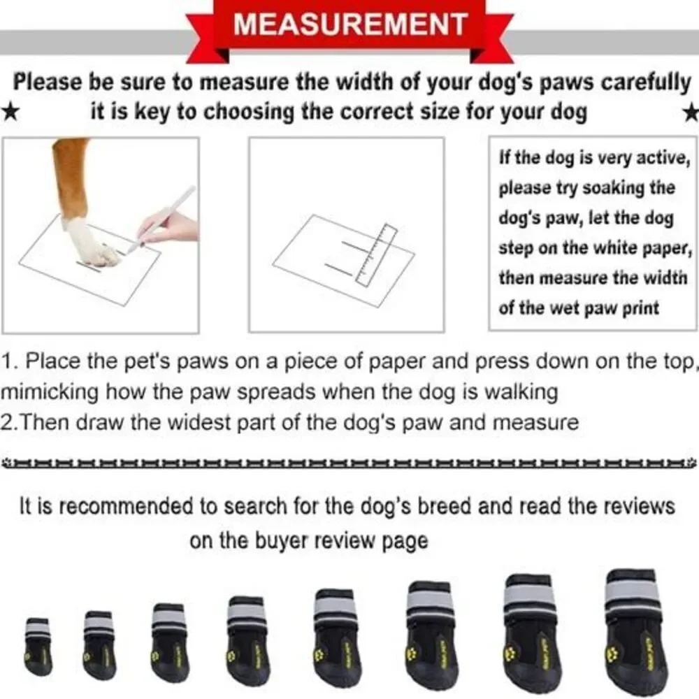 sz 4 NEW Sz4 New QUMY Dog Shoes for Large Dogs, Medium Dog Boots & Paw Protector